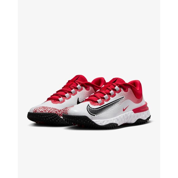 Nike Alpha Huarache Elite 4 Turf Softball Womens SZ 8 Red White Black FD2746-600 - Picture 2 of 8